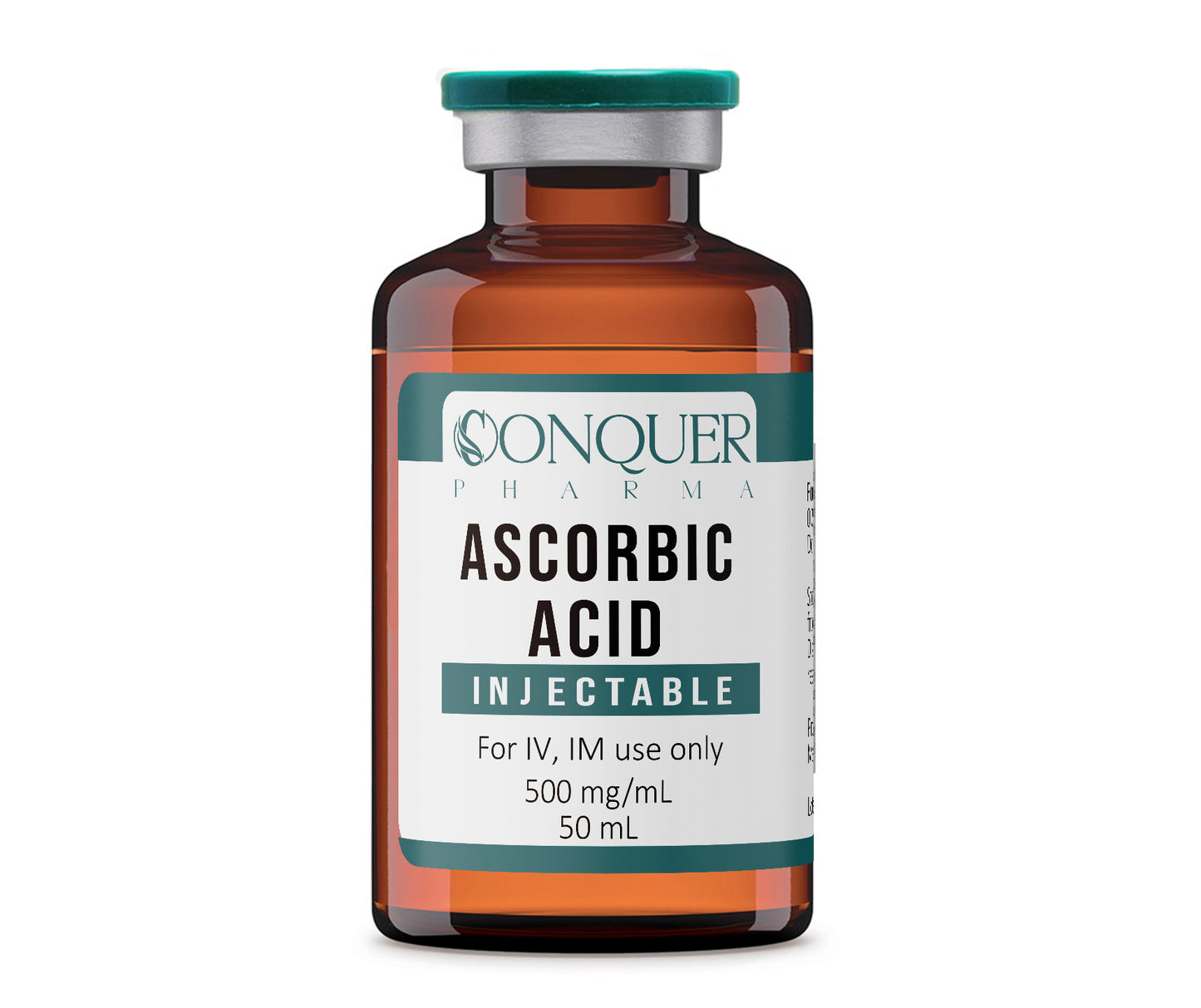 Ascorbic Acid (Vitamin C) Injectable 500mg/mL 50mL Conquer Pharma Intramuscular and Intravenous