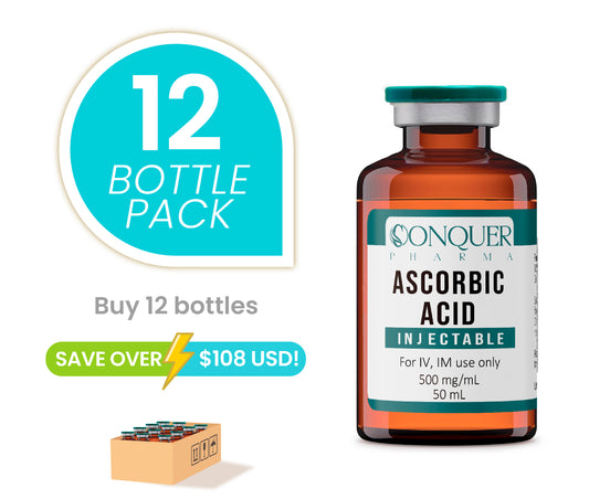 12 Pack Offer – Ascorbic Acid (Vitamin C) Injectable 500mg/ml 50mL Save Over $ 108 On Sale For limited time!