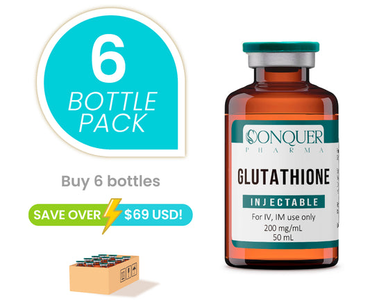 6 Pack Offer – Glutathione Injectable 200mg/mL 50 mL Save Over $ 69 USD. On Sale For limited time!