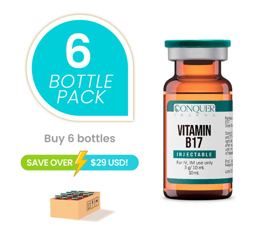 6 Pack Offer – Vitamin B17 (amygdalin / laetrile) 3g/10mL IV 10mL . Save Over $ 29 USD. On Sale For limited time!