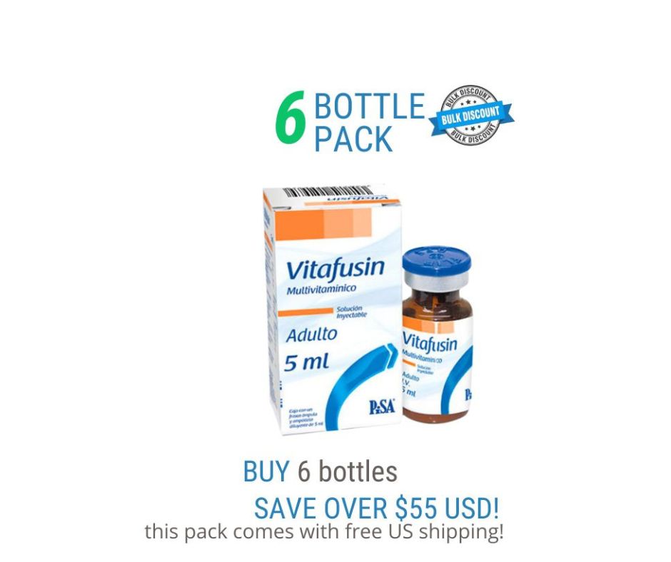 6 pack Multivitamins Intravenous MORE THAN 12 VITAMINS AND MINERALS IN ONE VIAL.