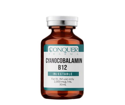 Cyanocobalamin (b12) Injection 2,000 mcg/mL 30mL Conquer Pharma Intravenous, Intramuscular or Subcutaneous Multiple-dose vial