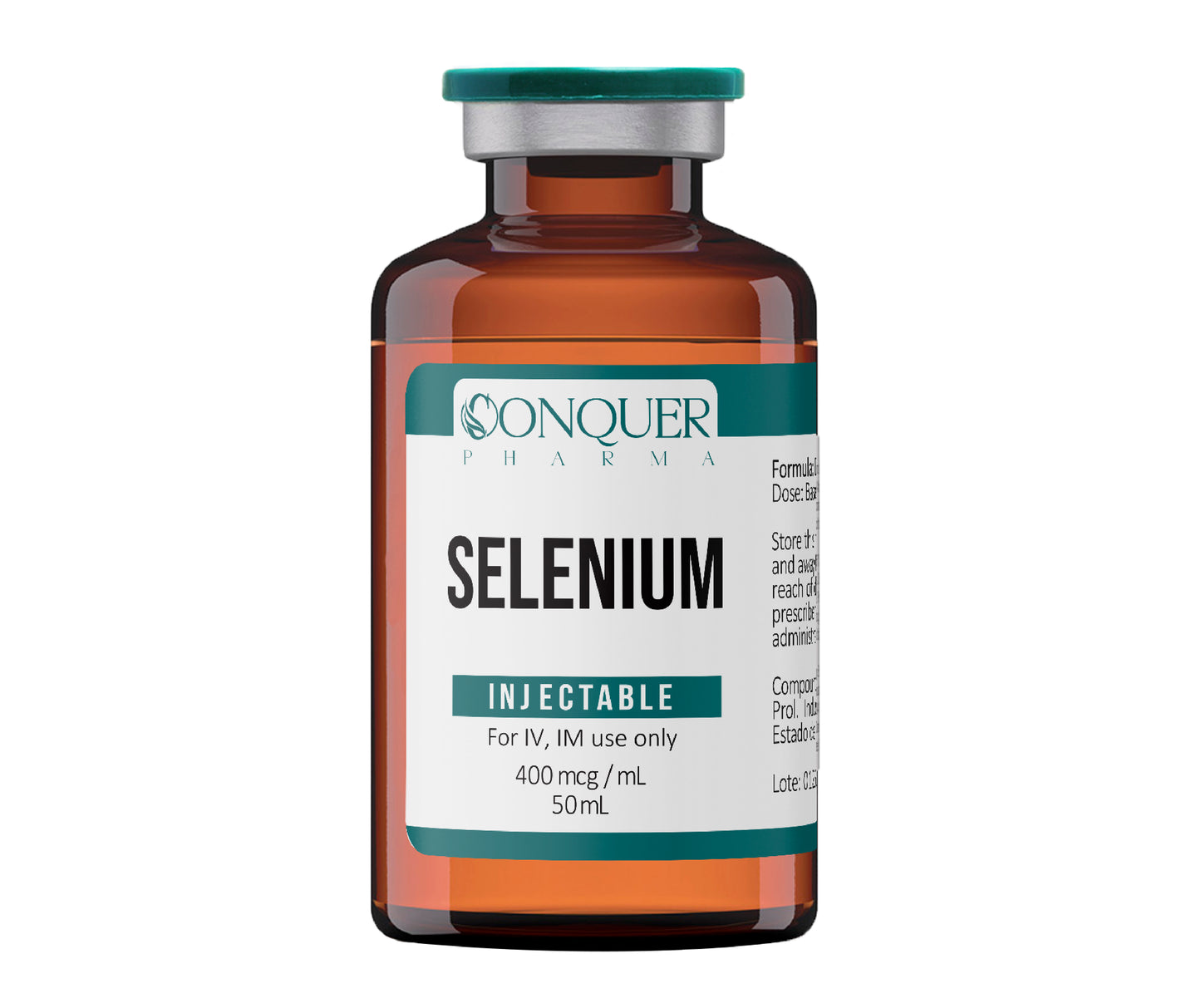 Selenium Injectable multi dose 400mcg/mL IV 50mL Conquer Pharma Multi dose vial
