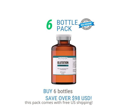 6 Pack Offer-Glutathione Injectable 200mg/mL 50 mL Conquer Pharma