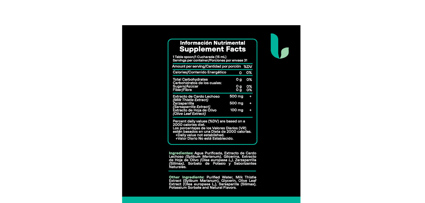 Nano Liposomal Hepa D-Tox (Liver Support)-Milk Thistle + Sarsaparrilla 473 mL.