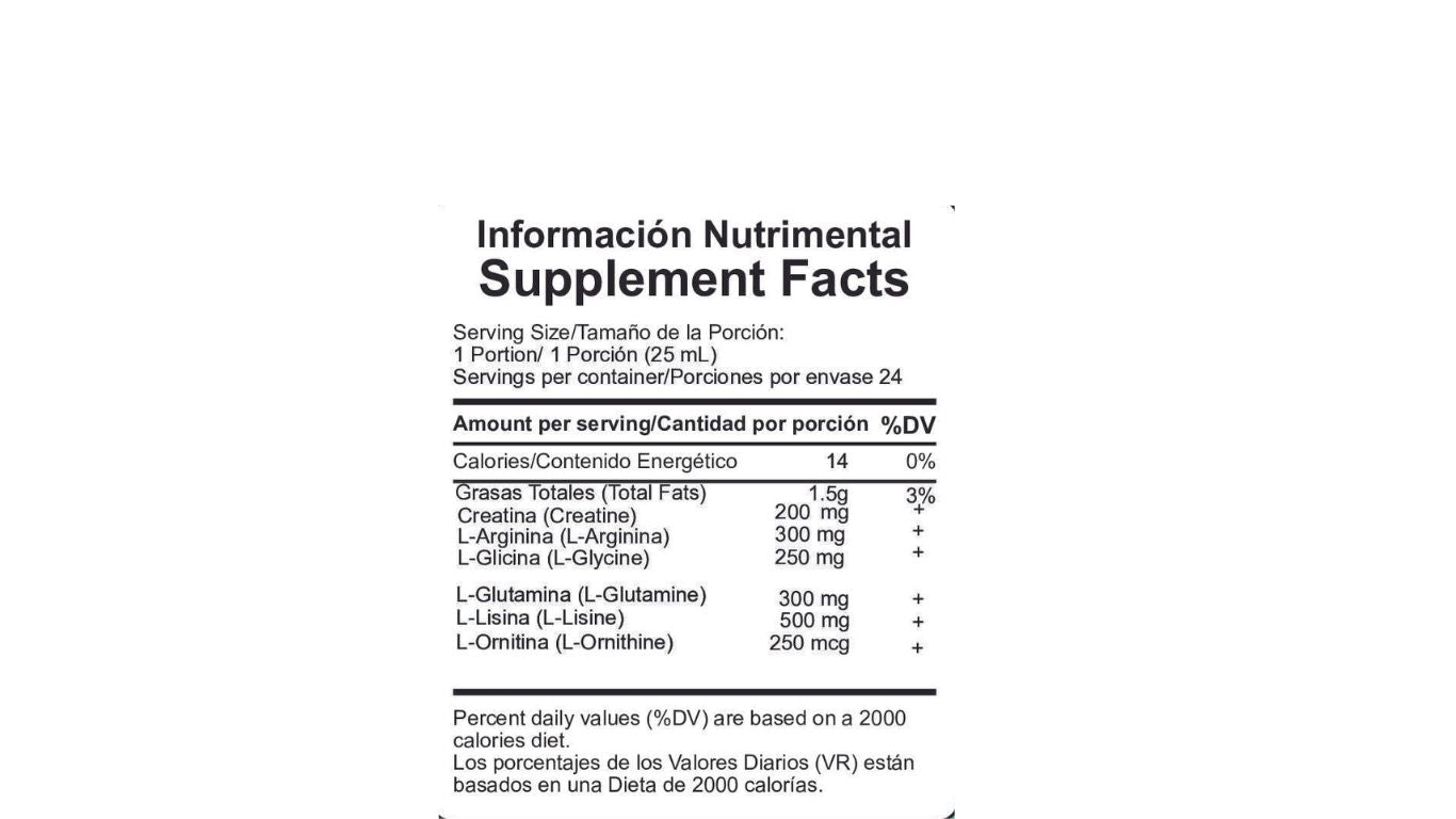 Nano Liposomal Aminoacid Blend Formula with Creatine, L-Argenine, L-Glycine, L-Glutamine, L-Lysine and L-Onithine 650 mL