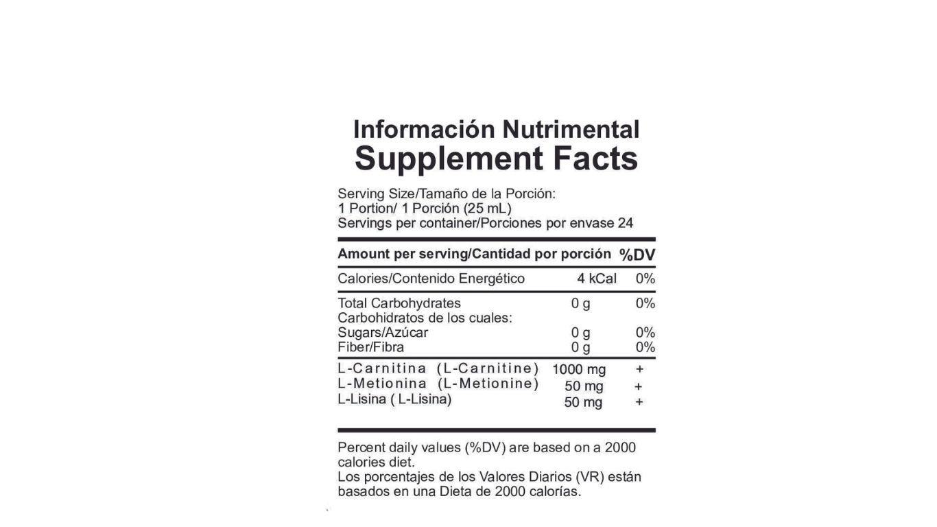 Nano Liposomal L-carnitine fortified with L-Metionine and L-Lisine Nano Lisposomal unique formula 650mL